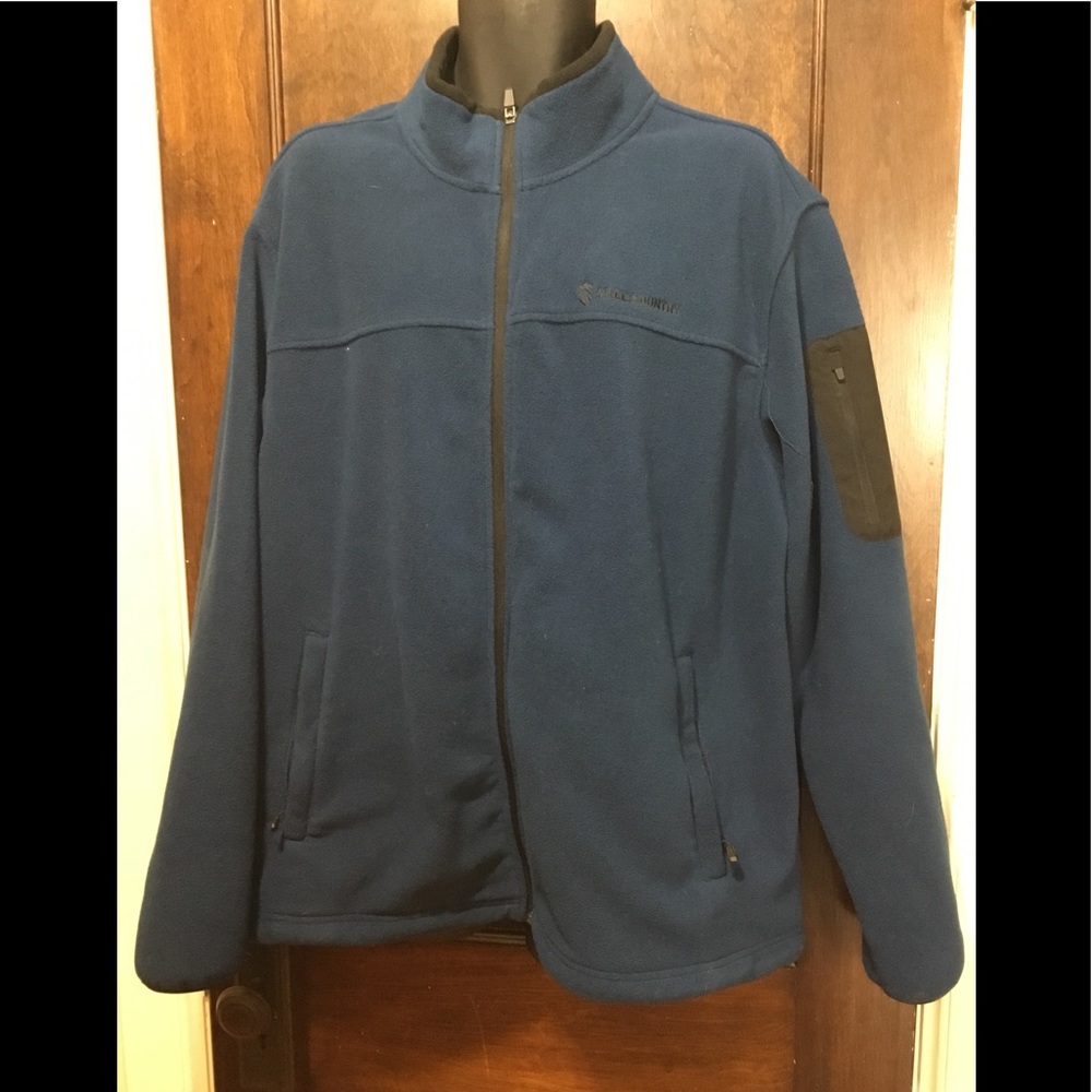 Free Country Men Blue polar fleece Winter Jacket - Picture 1 of 8